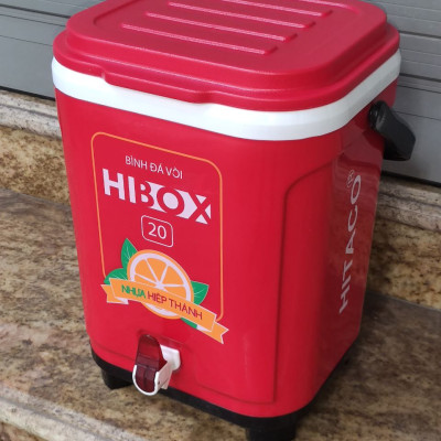 Bình Đựng Đá 20L Có Vòi, Quai Xách – Giữ Nhiệt Tốt, Hình Vuông Cao Chân Đế Chắc  Dùng Đựng Nước Thực Phẩm Đa Năng
