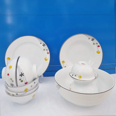 Bộ đồ ăn 11 thứ hoa A04 sứ Long Phương AH259011 họa tiết hoa Cẩm Vi