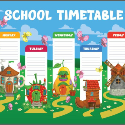 Sticker Thời Khoá Biểu Cấp 1 Thay Đổi Môn Học A5 - Teenage TKB-08