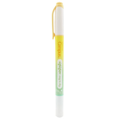 Bút Dạ Quang 2 Đầu Mực Pastel Campus DHL-PA-YGR - Vàng, Xanh Lá