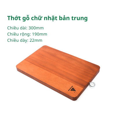 Thớt gỗ tự nhiên chữ nhật PHUSANG được làm từ gỗ xà cừ chống ẩm mốc dùng để băm thái thức ăn và đồ dùng nhà bếp