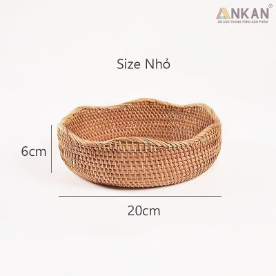 Rổ Đựng Trái Cây, Đồ Khô Chất Liệu Mây Tre Đan Thủ Công, Giỏ Đựng Đồ Decor Nhà Ăn, Phòng Khách