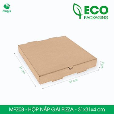 MPZ08 - 31x31x4 cm - 60 Hộp nắp gài pizza đa dụng - Hộp nắp gập, hộp carton gói hàng, hộp quà