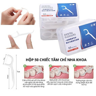 COMBO 2 Hộp 50 Tăm Chỉ Nha Khoa Tăm Nhựa Nha Khoa Tiện Dụng Làm Sạch Răng Set Tiệt Trùng (Hàng Cao Cấp) Cây Vệ Sinh Kẽ Răng Chân Nướu Chuyên Dụng Chiếc Xỉa Răng Chăm Sóc Răng Miệng