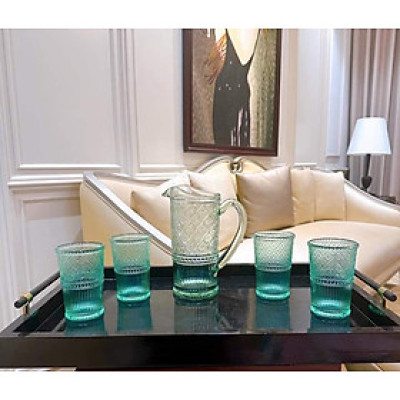 Bình đựng nước kèm 4 cốc pha lê Godinger Dublin Claro Hàng chính hãng