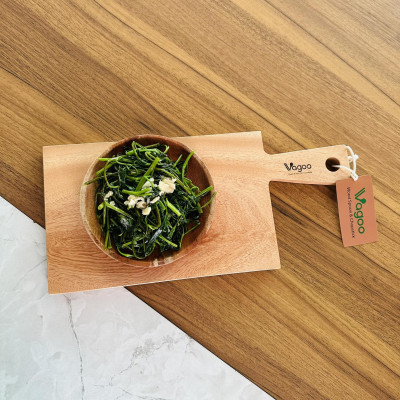 Thớt Có Tay Cầm Bằng Gỗ Xà Cừ Tự Nhiên - VAGOO - Làm Thủ Công Chống Thấm, Chống Ẩm Mốc, An Toàn Cho Sức Khoẻ