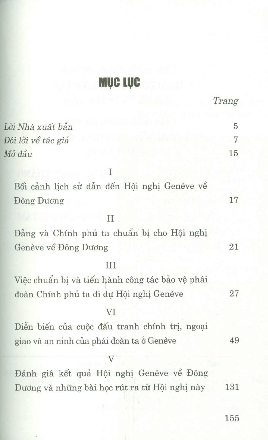 Hội Nghị Genève Về Đông Dương Năm 1954 - Góc Nhìn Của Người Trong Cuộc