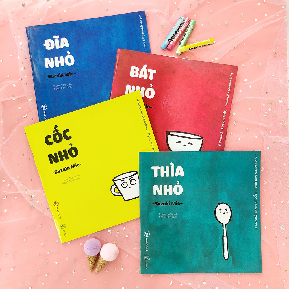Combo 4 cuốn truyện tranh Ehon Nhật Bản - Đồ Vật Quanh Bé (Bát nhỏ, Thìa nhỏ, Cốc nhỏ, Đĩa nhỏ) - Dành cho trẻ từ 0 - 6 tuổi