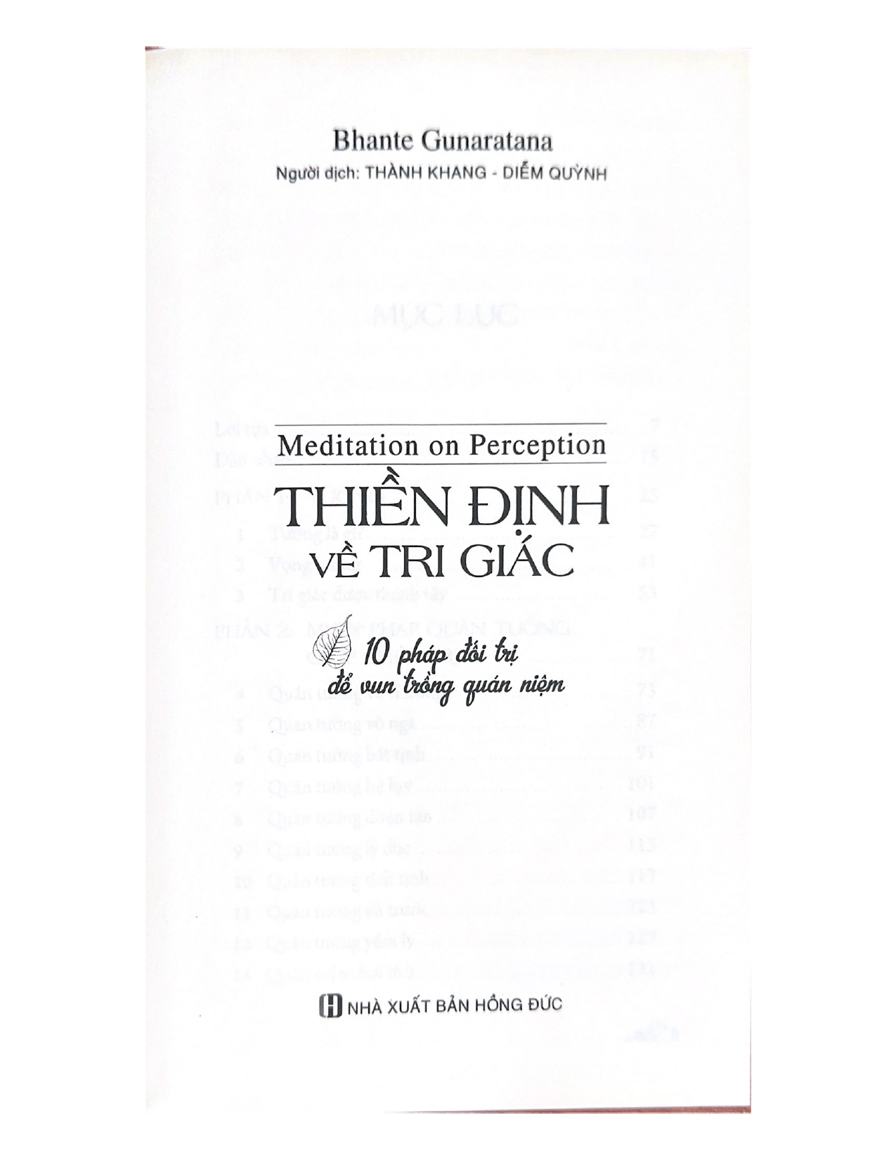 Thiền Định Về Tri Giác