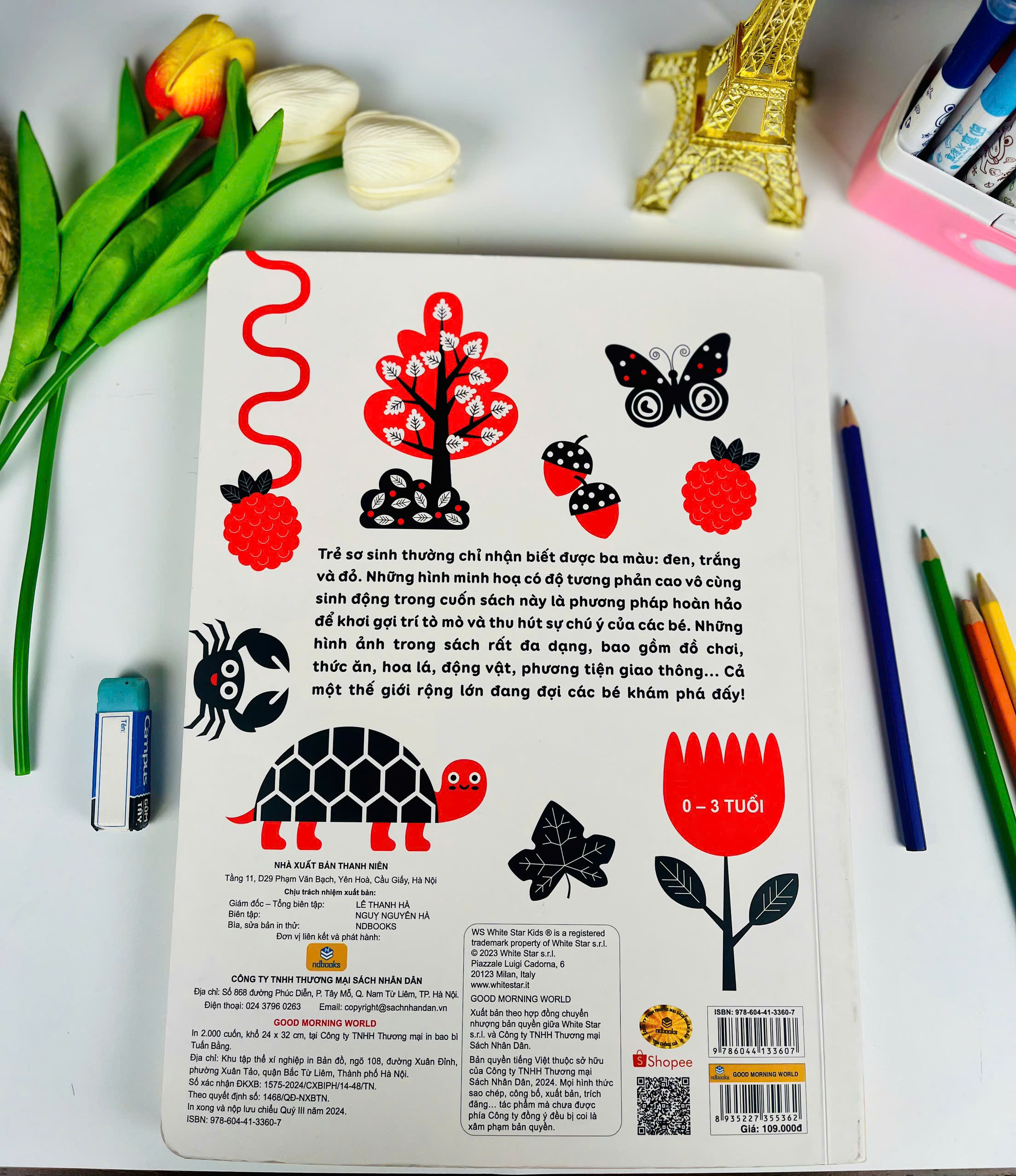 Sách - Good Morning World - Cuốn Sách Đầu Tiên Về Màu Sắc - Kích Thích Thị Giác Cho Bé - ndbooks