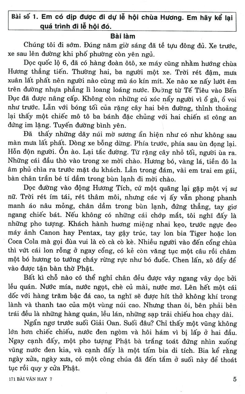 171 Bài Văn Hay Lớp 7 - Tái Bản