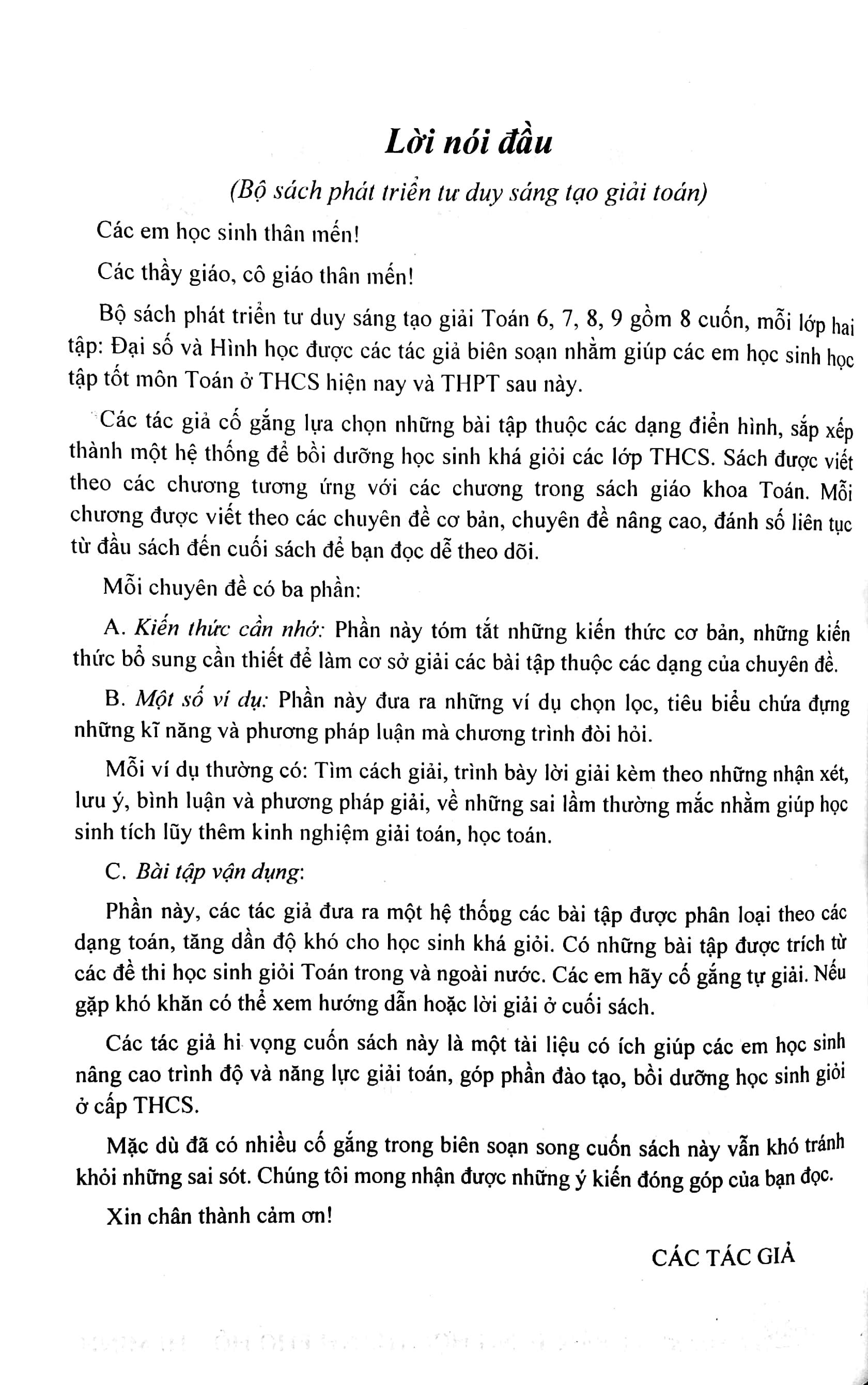 Phát Triển Tư Duy Sáng Tạo Giải Toán Đại Số 8