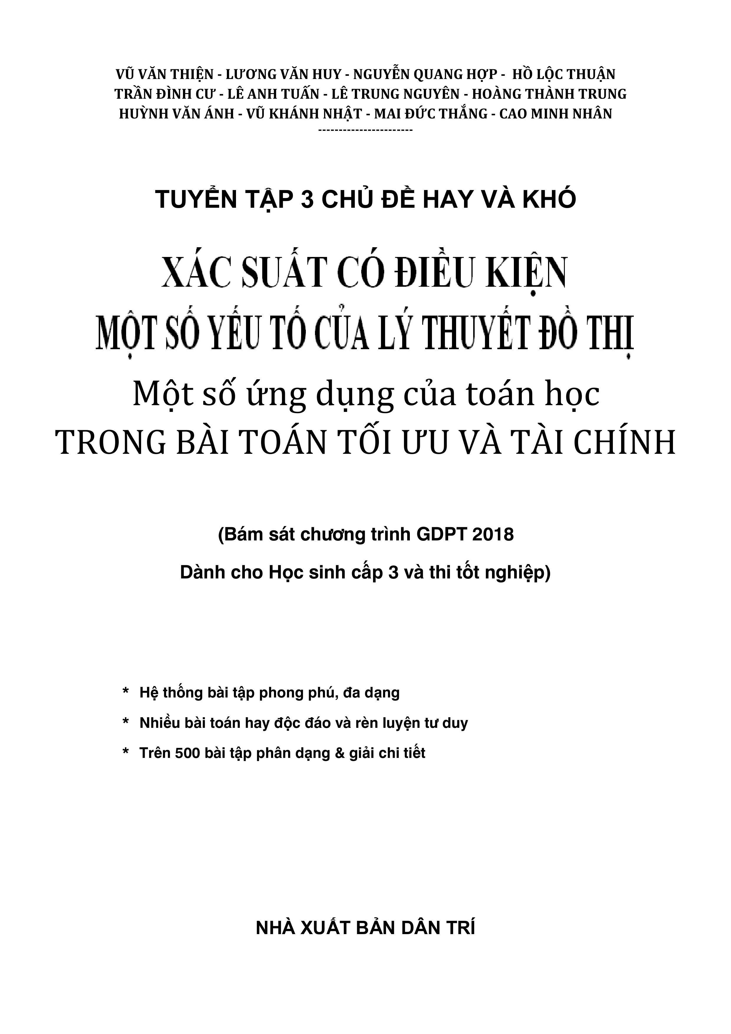 Sách - Tuyển Tập 3 Chủ Đề Hay Và Khó- Xác Xuất Có Điều Kiện- Một Số Yếu Tố Của Lý Thuyết Đồ Thị