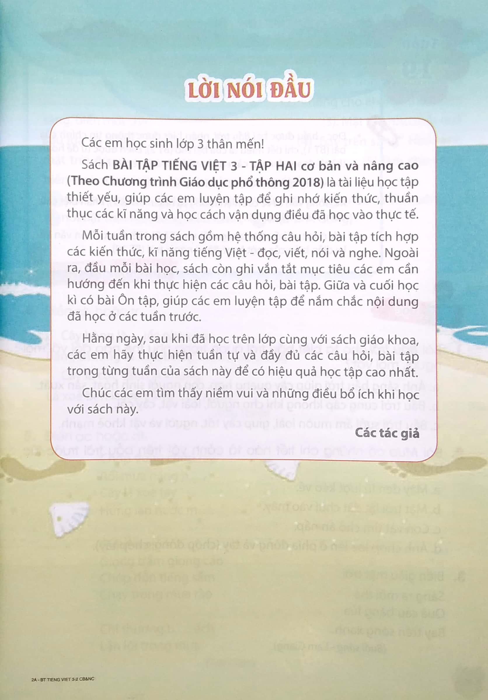 Bài Tập Tiếng Việt Cơ Bản Và Nâng Cao 3 - Tập 2 (Theo Chương Trình Giáo Dục Phổ Thông 2018)