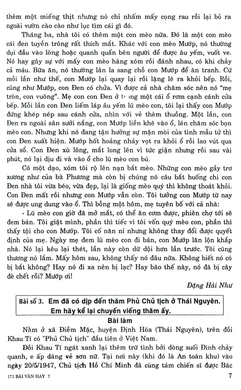 171 Bài Văn Hay Lớp 7 - Tái Bản