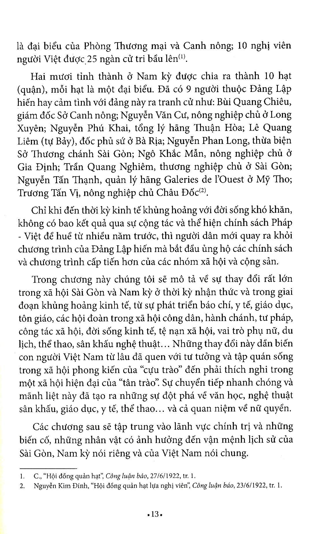 Sài Gòn - Chợ Lớn Đời Sống Xã Hội Và Chính Trị Qua Tư Liệu Báo Chí (1925 - 1945)