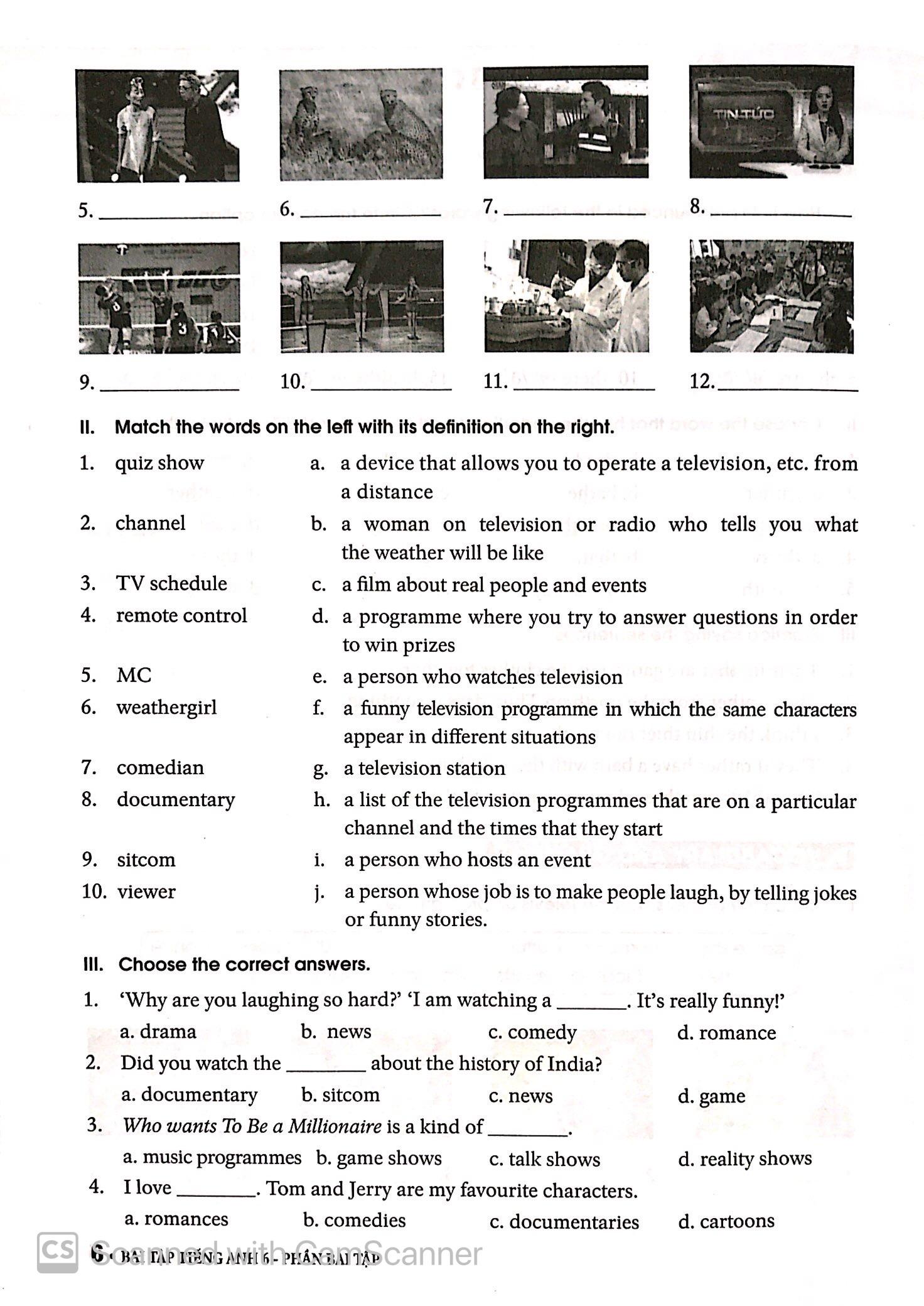 Bài Tập Tiếng Anh 6 Tập 2 (Không Đáp Án)