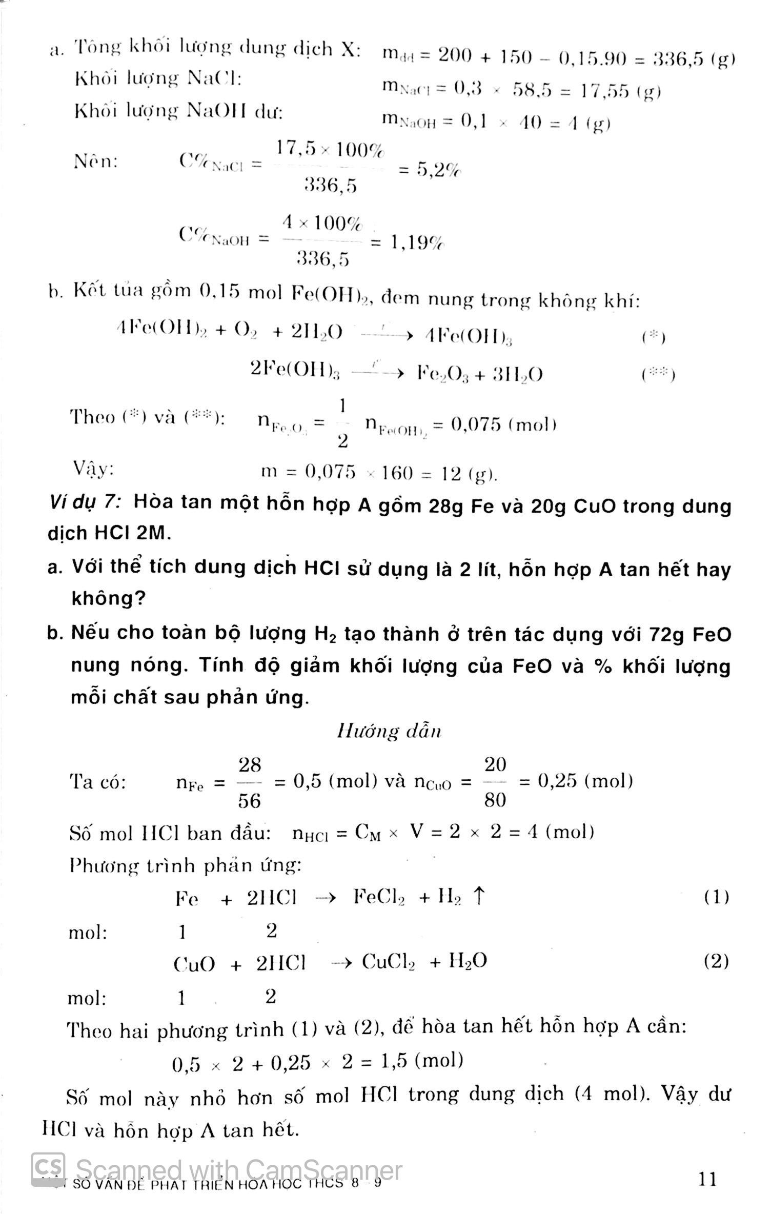 Một Số Vấn Đề Phát Triển Hóa Học Thcs 8-9