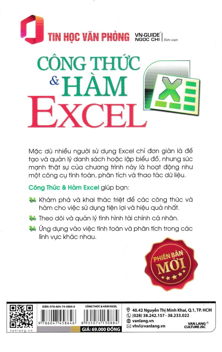 Tin Học Văn Phòng - Công Thức Và Hàm Excel (Tái Bản 2024)