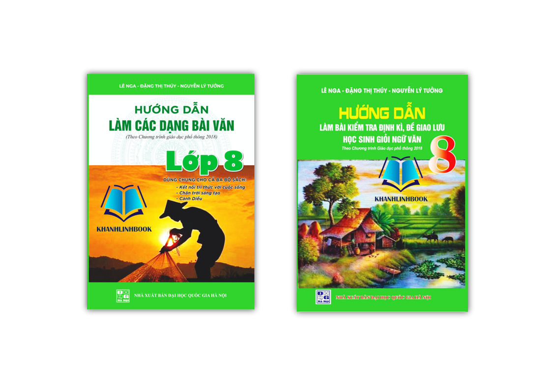 Sách - Combo 2 cuốn Hướng dẫn làm bài kiểm tra định kì + Hướng dẫn làm các dạng bài văn lớp 8