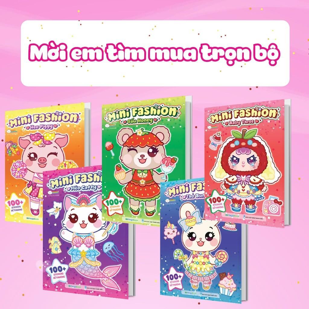 Sách - Mini Fashion - Baby Three - Bóc Dán Hơn 100+ Stickers Váy, Phụ Kiện Xinh Đẹp Cho Bé Gái - Megabook
