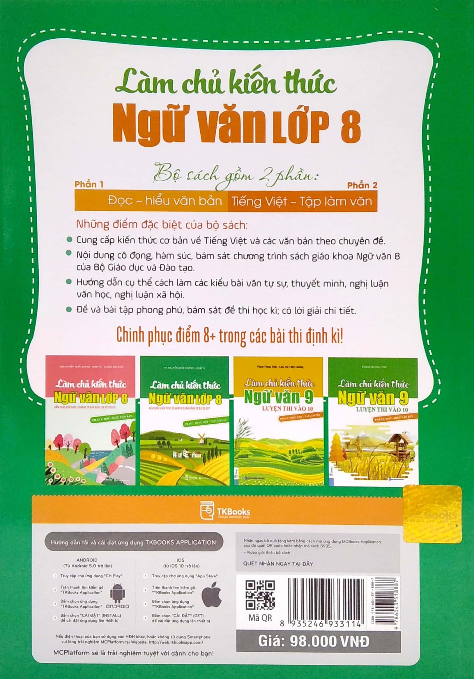 Làm Chủ Kiến Thức Ngữ Văn Lớp 8 - Phần 2: Tiếng Việt - Tập Làm Văn