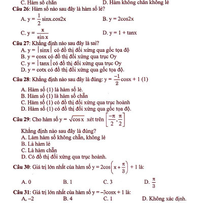 Phân Dạng Và Phương Pháp Giải Các Dạng Bài Tập Trắc Nghiệm Đại Số - Giải Tích 11