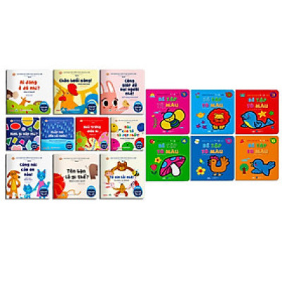 Sách - Combo 10 Cuốn Ehon Song Ngữ Anh - Viêt + 6 Cuốn Bé Tập Tô Màu
