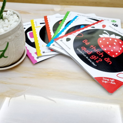 Trọn Bộ 6 Cuốn Ehon Kích Thích Thị Giác cho bé Song Ngữ Việt Anh - In mực chiết xuất tự nhiên - Chất liệu giấy ảnh chịu nước, chống thấm nước - Bé gặm nhấm không rách