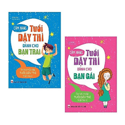 Combo 2 Cuốn Cẩm Nang Tuổi Dậy Thì Dành Cho Bạn Trai Và Bạn Gái Tặng Kèm BookMath Kẽm