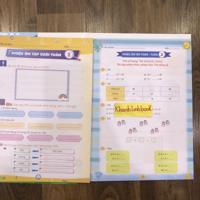 Sách - Combo phiếu ôn tập cuối tuần môn Toán + tiếng việt lớp 3 ( chân trời sáng tạo )