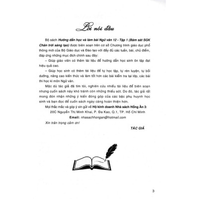 Sách - Hướng Dẫn Học Và Làm Bài Ngữ Văn 12 (Bám Sát SGK Chân Trời Sáng Tạo) (HA-MK)