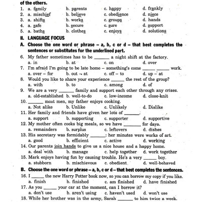 Bài Tập Tiếng Anh Lớp 12 ( Không Đáp Án)