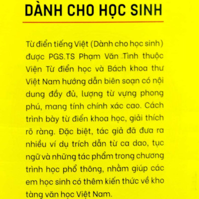 Từ Điển Tiếng Việt Dành Cho Học Sinh - Khổ To (Tái Bản)