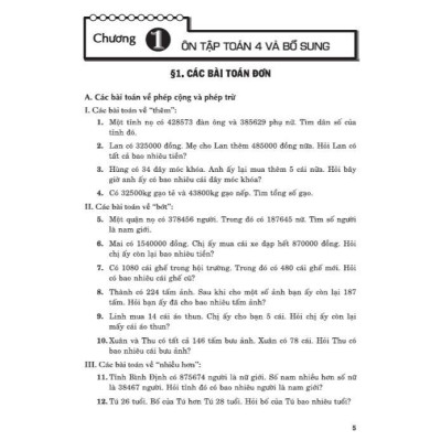Sách - Toán Đố Lớp 5 - Word Problems Of Primary Maths 5 - Dùng Chung Cho Các Bộ SGK Hiện Hành - Hồng Ân