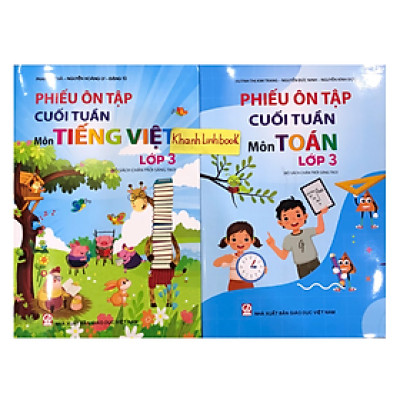 Sách - Combo phiếu ôn tập cuối tuần môn Toán + tiếng việt lớp 3 ( chân trời sáng tạo )