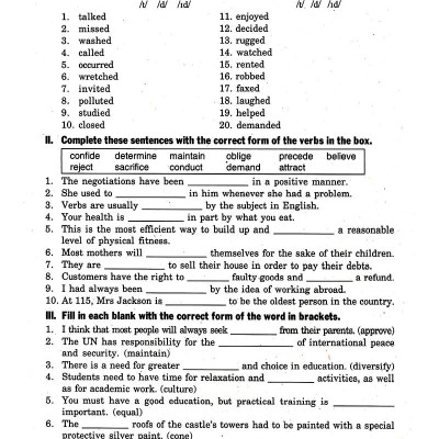 Bài Tập Tiếng Anh Lớp 12 ( Không Đáp Án)