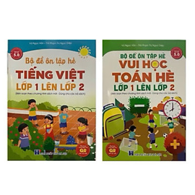 ￼Sách - ( Combo 2 cuốn Bộ đề ôn tập hè vui học toán + tiếng việt lớp 1 lên lớp 2 ( biên soạn theo chương trình sách mới )