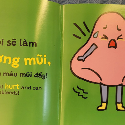 Sách Ehon Miu Bé Nhỏ Phần 4 Song Ngữ - Miu Bé Nhỏ Đừng Ngoáy Mũi Nhé