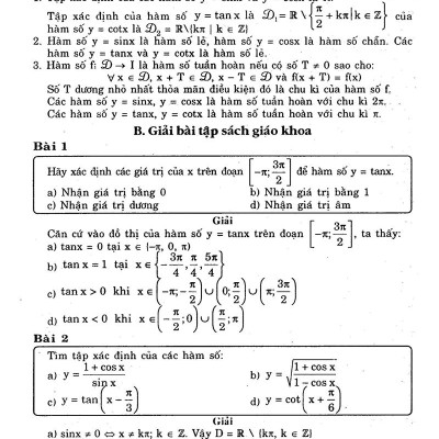 Giải Bài Tập Toán - Đại Số Giải Tích Lớp 11