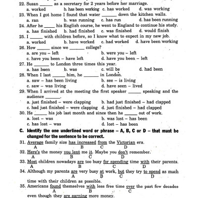 Bài Tập Tiếng Anh Lớp 12 ( Không Đáp Án)