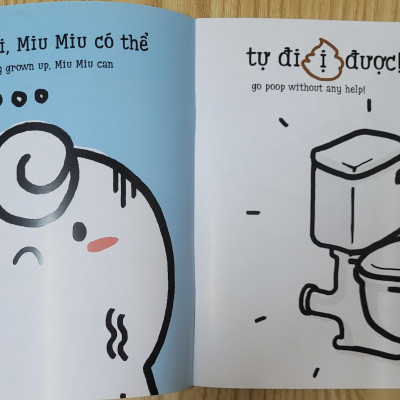 Sách Ehon Miu Miu Tự Lập Phần 1 Song Ngữ - Đi Ị