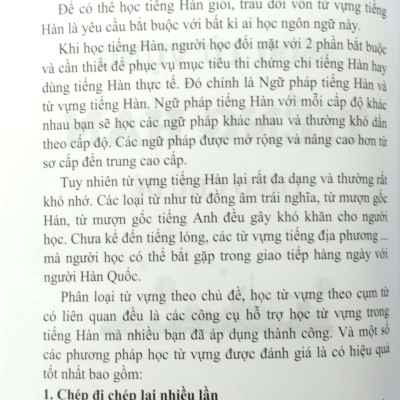 3500 Từ Vựng Tiếng Hàn Theo Chủ Đề