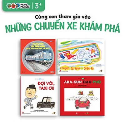 Truyện Ehon bé 3-4-5 tuổi - Bộ 4 cuốn Những chuyến xe khám phá