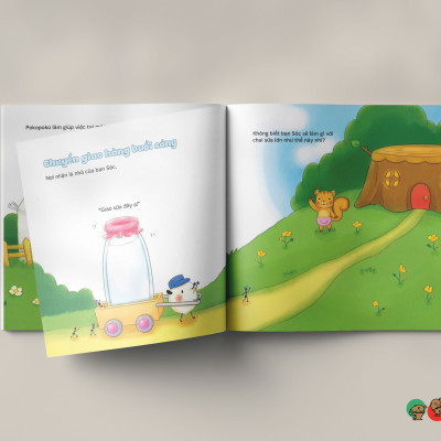 Truyện Ehon bé 1-2-3 tuổi - Bạn Pokopoko đi giao sữa