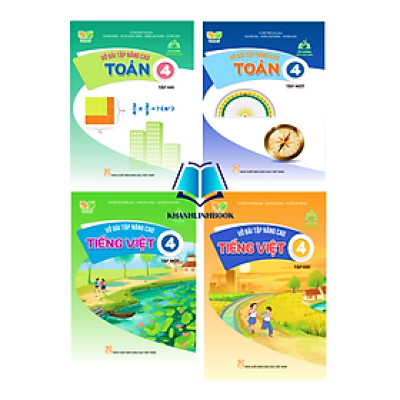 Sách - Combo 4 cuốn Vở bài tập nâng cao Toán + tiếng việt 4 ( kết nối tri thức )