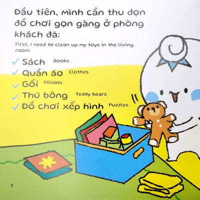Sách Ehon Miu Miu Tự Lập Phần 2 Song Ngữ - Dọn Nhà