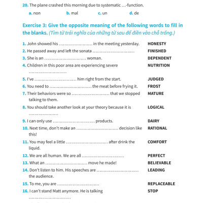 Bài Tập Từ Loại Tiếng Anh - Ôn Thi Vào Lớp 10 Và 10 Chuyên