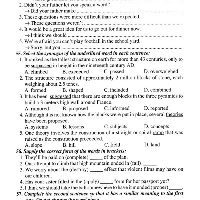 Ôn Tập Luyện Thi Trắc Nghiệm THPTQG 2019 - Môn Tiếng Anh