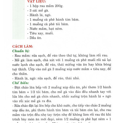 Thực Đơn Nấu Ăn Đơn Giản - Tập 1